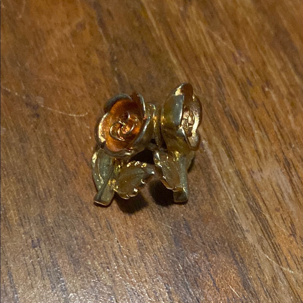 Gold Rose Stud Earrings